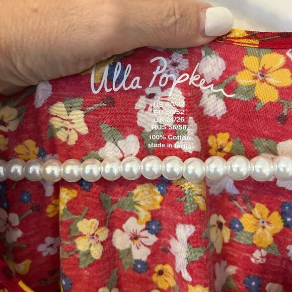 Ulla Popken Womens Sz 20/22 maxi Dress tiered peasant Lagan cottagecore boho tea - Picture 7 of 14